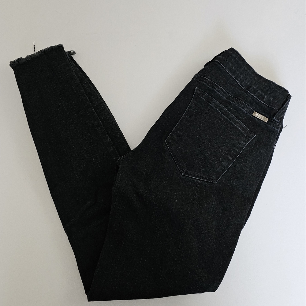 Kancan Black Hazy Mid Rise Ankle Skinny Jeans Size 7/27 - Picture 2 of 12